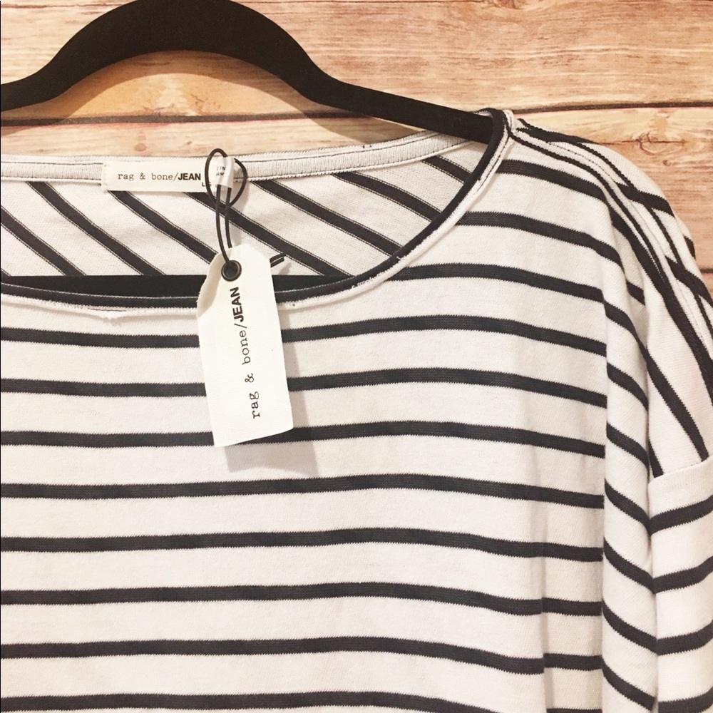 🆕 rag & bone Dakota striped long sleeve tee - Picture 6 of 8